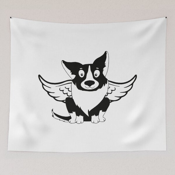 Item preview, Cute Angel Corgi with Wings – Memorial Pet Sticker for Dog Lovers designed and sold by Dragonfly-10.