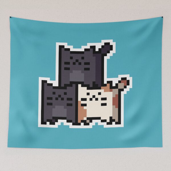 Item preview, Orange Accent Pixel-Cats Trio designed and sold by Wojciech Sumara.