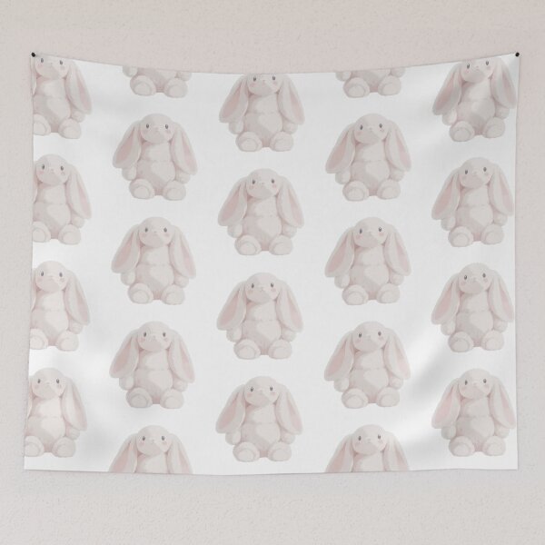Item preview, coquette aesthetic fluffy bunny plush designed and sold by viviofthevalley.