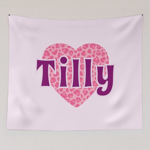 Item preview, Tilly Name Pink Leopard Heart  designed and sold by Jeallan Designs.