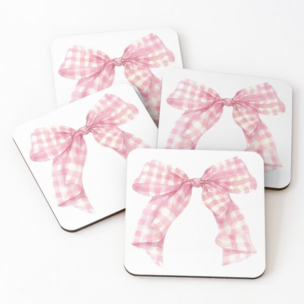 Item preview, pink plaid pattern bow designed and sold by viviofthevalley.