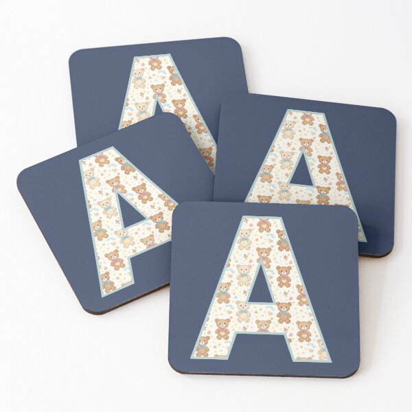 Item preview, Cute Teddy Bear Pattern Letter A Monogram designed and sold by rustyroofco.