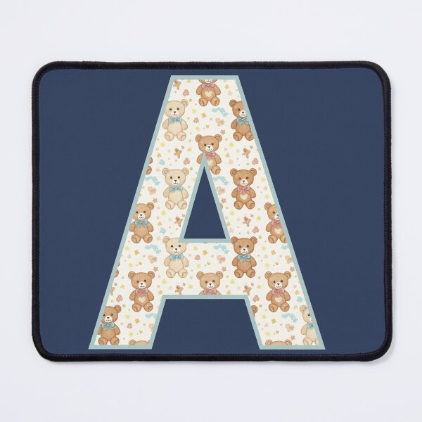Item preview, Cute Teddy Bear Pattern Letter A Monogram designed and sold by rustyroofco.