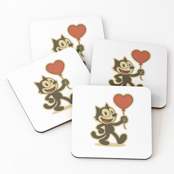 Item preview, VINTAGE FELIX CAT WITH HEART-SHAPED BALLOON designed and sold by infinitearte.