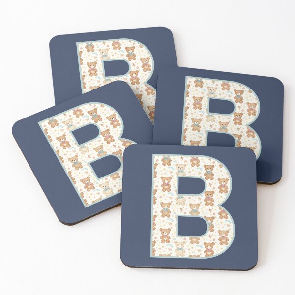Item preview, Cute Teddy Bear Pattern Letter B Monogram designed and sold by rustyroofco.