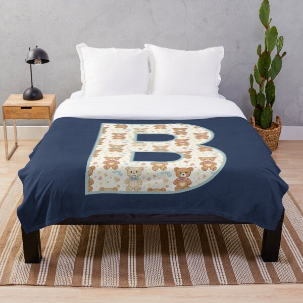 Aperçu de l'œuvre Motif mignon d'ours en peluche lettre B monogramme créée et vendue par rustyroofco.