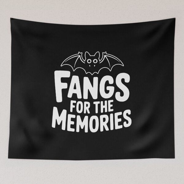 Item preview, Fangs For The Memories! Funny Halloween Bat Pun designed and sold by PMCreative.