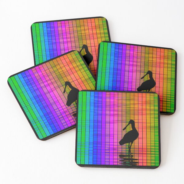 Item preview, Royal Spoonbill Bird Silhouette Series, Rainbow Pop Reflections  designed and sold by Milla-Muck.