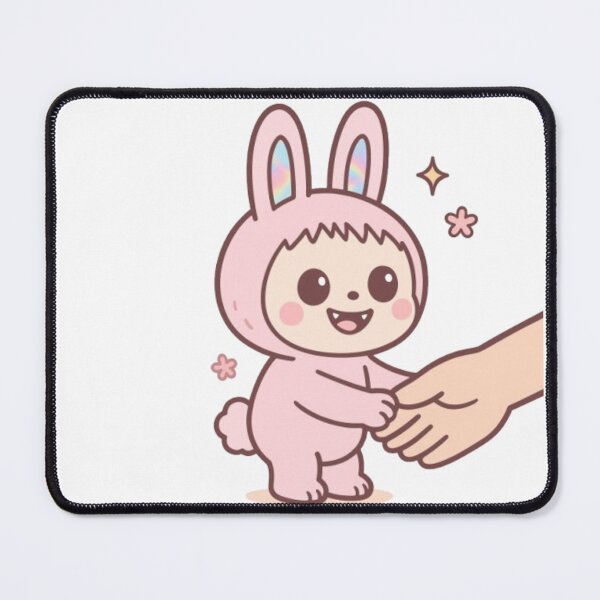 Item preview, Illustration kawaii de Labubu en costume lapin pastel designed and sold by MeowLoka ⭐⭐⭐⭐.