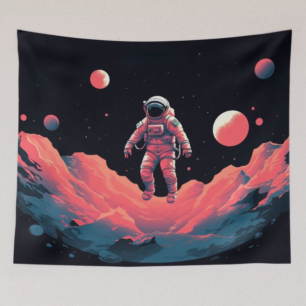 Item preview, Astronaut floating between planets designed and sold by anytka.