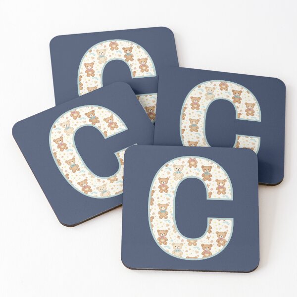 Item preview, Cute Teddy Bear Pattern Letter C Monogram designed and sold by rustyroofco.