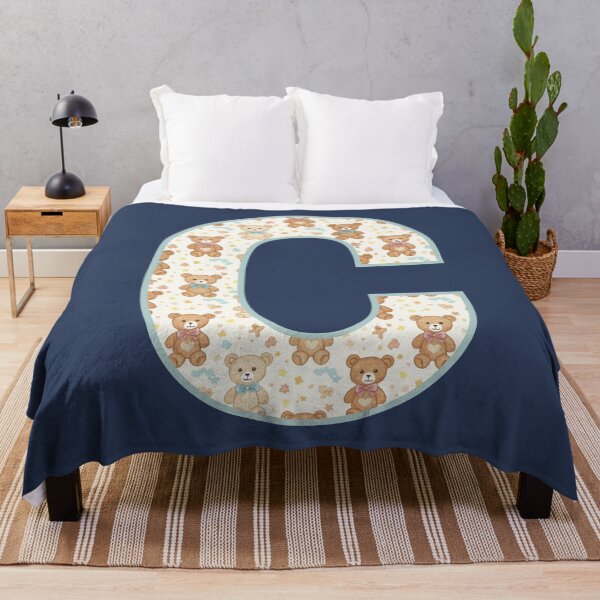 Item preview, Cute Teddy Bear Pattern Letter C Monogram designed and sold by rustyroofco.