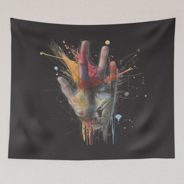 Item preview, Touch of Chaos – Abstract Hand Art Illustration designed and sold by dotitoko.
