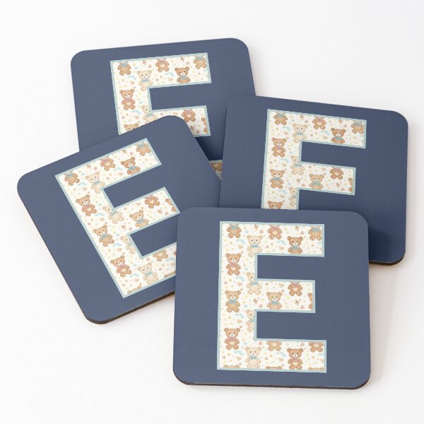 Item preview, Cute Teddy Bear Pattern Letter E Monogram designed and sold by rustyroofco.