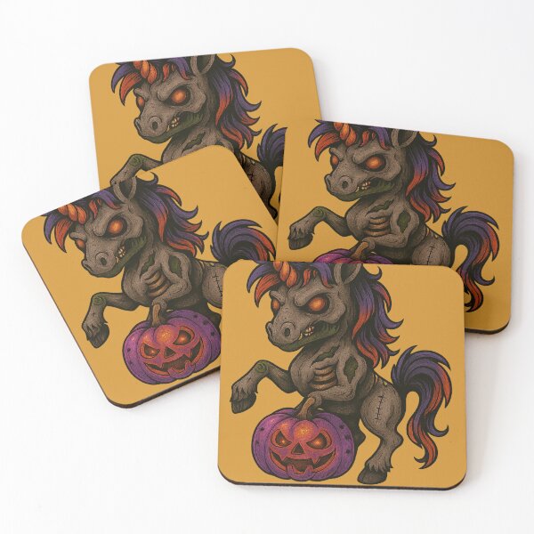 Artikelvorschau, Zombie-Einhorn mit Halloween-Kürbis – Gruselig süßes Untoten-Design entworfen und verkauft von TrendTribeTP.