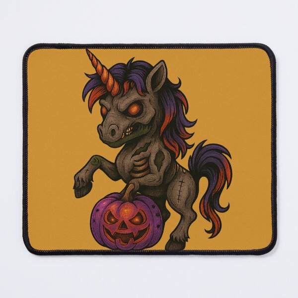 Item preview, Zombie Unicorn with Halloween Pumpkin – Creepy Cute Undead Design designed and sold by TrendTribeTP.