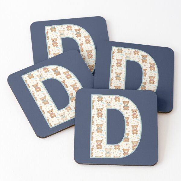 Item preview, Cute Teddy Bear Pattern Letter D Monogram designed and sold by rustyroofco.
