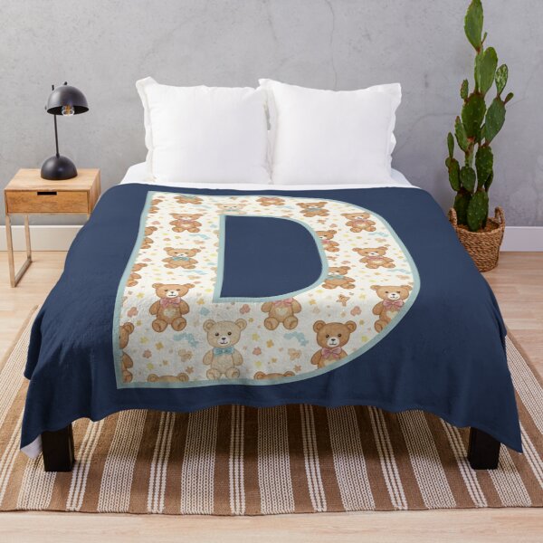 Item preview, Cute Teddy Bear Pattern Letter D Monogram designed and sold by rustyroofco.