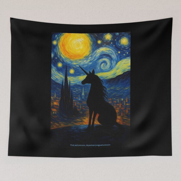 Item preview, The Last Unicorn Van Gogh designed and sold by Dragon Space.