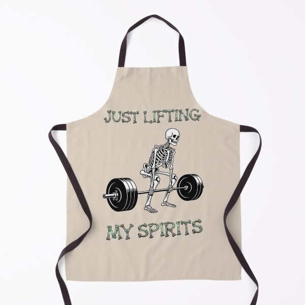 Item preview, Dead Serious Lifter: A simple and iconic design. A skeleton weightlifter is the star, with the powerful words "Lifting My Spirits" written below in a strong font. designed and sold by Grang Art Artistic Designs.