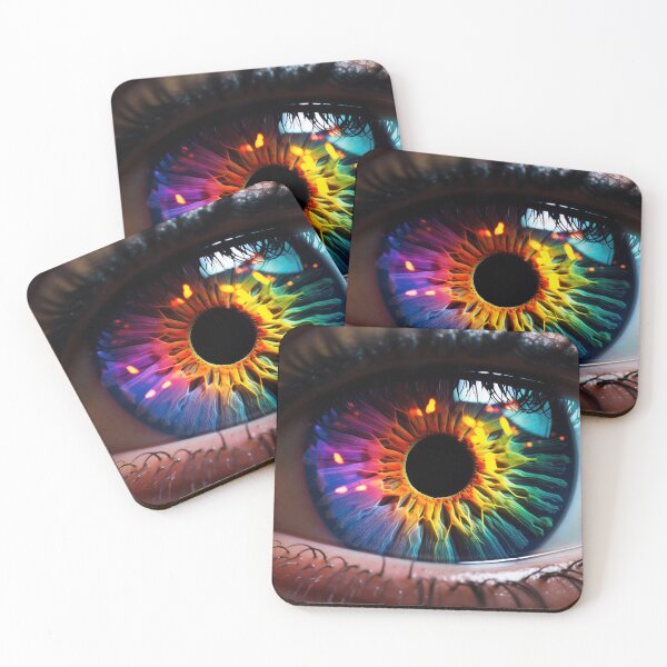 Item preview, Captivating close-up of a colorful eye reflecting vibrant patterns and bright hues in a mesmerizing display of natural beauty designed and sold by anytka.