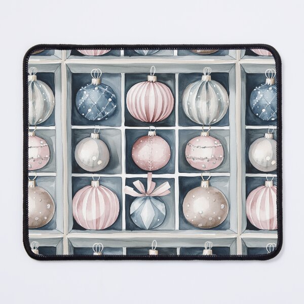 Item preview, Blue Pink Winter Christmas Ornaments All Over designed and sold by Feeling Artsy.