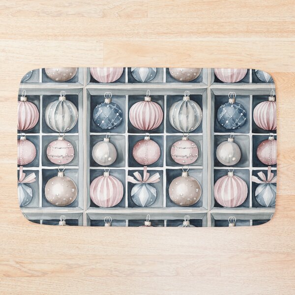 Item preview, Blue Pink Winter Christmas Ornaments All Over designed and sold by Feeling Artsy.