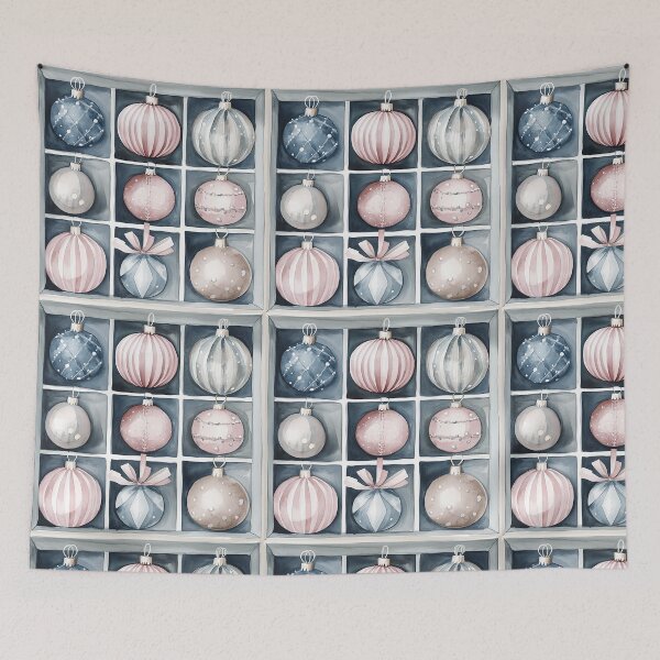 Item preview, Blue Pink Winter Christmas Ornaments All Over designed and sold by Feeling Artsy.