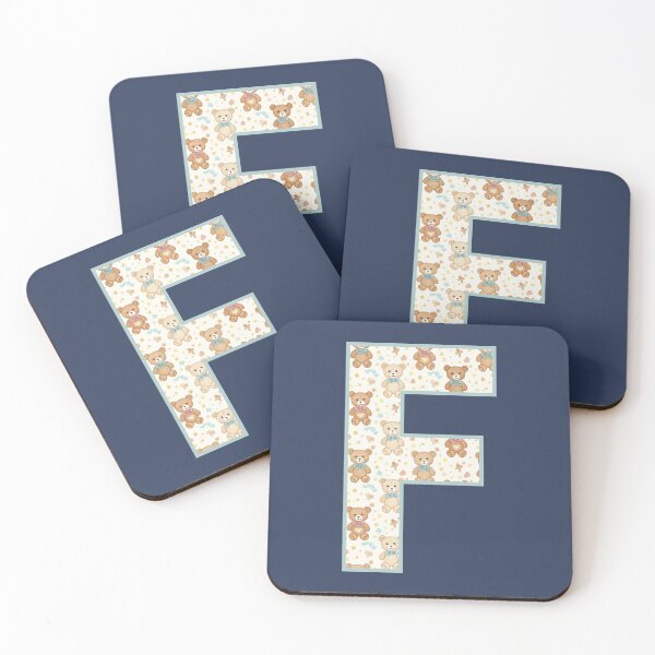 Item preview, Cute Teddy Bear Pattern Letter F Monogram designed and sold by rustyroofco.