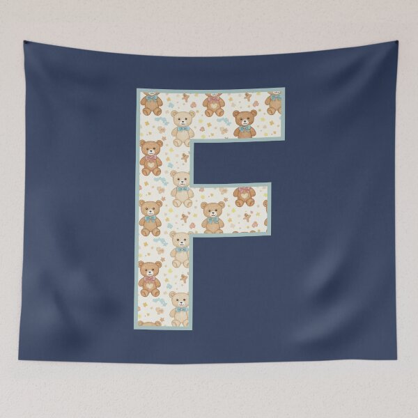 Item preview, Cute Teddy Bear Pattern Letter F Monogram designed and sold by rustyroofco.