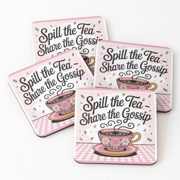 Item preview, Spill the Tea Share the Gossip – Fun Retro Pink Teacup Design designed and sold by GRAPHIX444.