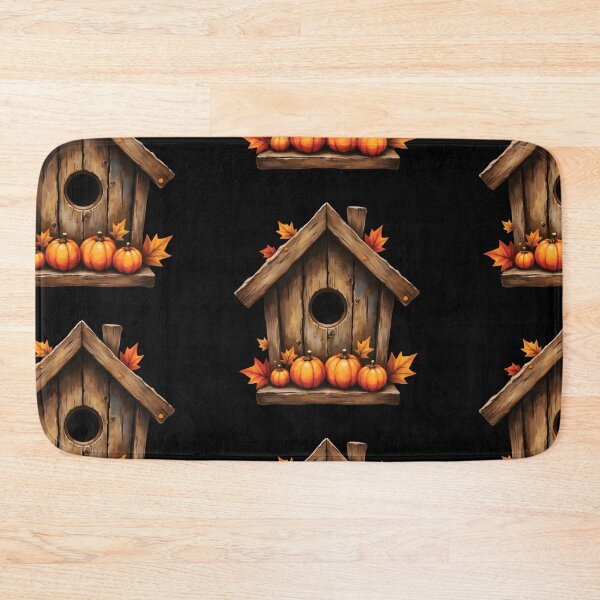 Item preview, Rustic Birdhouse with Pumpkins – Cozy Autumn Illustration designed and sold by mybunnyparadise.