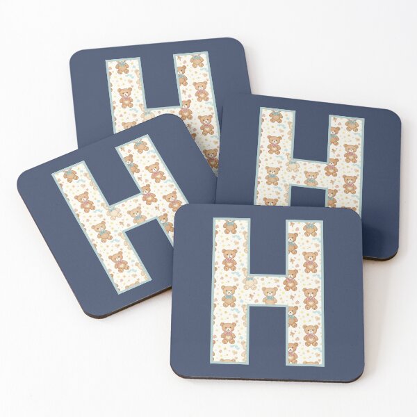 Item preview, Cute Teddy Bear Pattern Letter H Monogram designed and sold by rustyroofco.