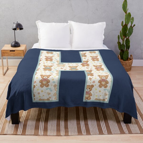 Item preview, Cute Teddy Bear Pattern Letter H Monogram designed and sold by rustyroofco.