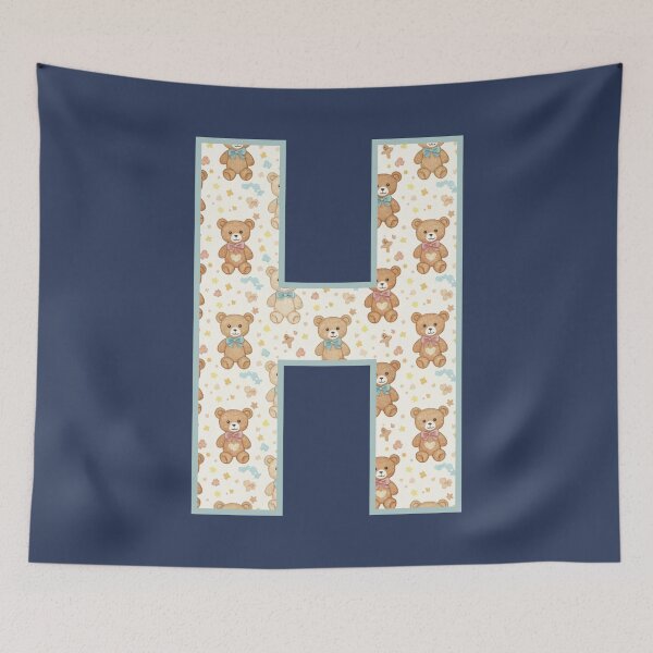 Item preview, Cute Teddy Bear Pattern Letter H Monogram designed and sold by rustyroofco.