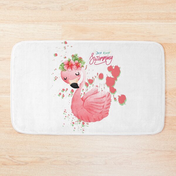 Item preview, Floral Flamingo Just Keep Swimming designed and sold by DonneeCreations.