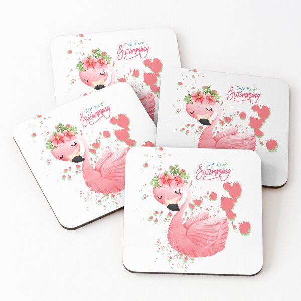 Item preview, Floral Flamingo Just Keep Swimming designed and sold by DonneeCreations.
