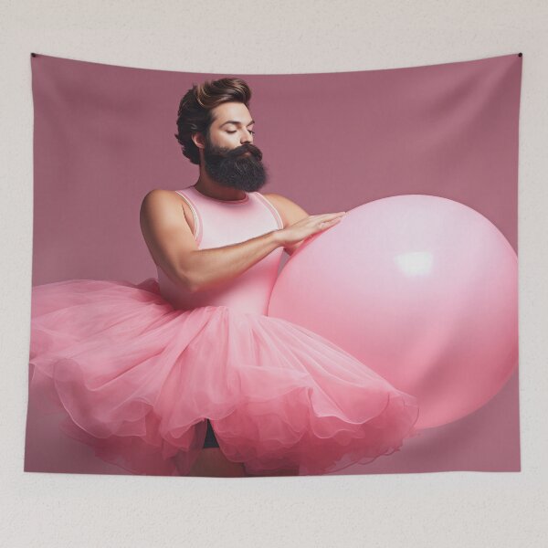 Item preview, Graceful Bearded Dancer with Pink Balloon designed and sold by anytka.