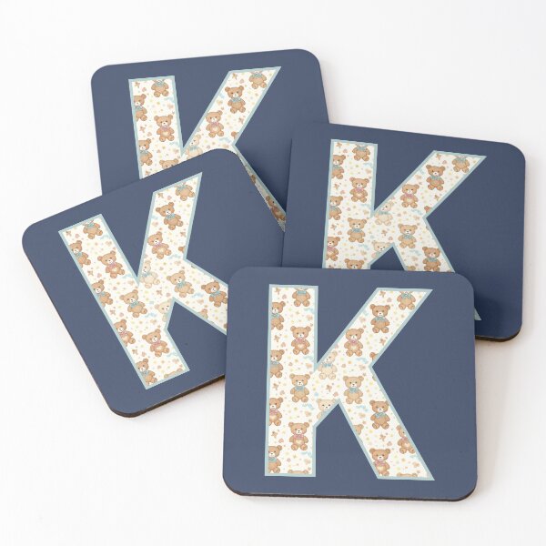 Item preview, Cute Teddy Bear Pattern Letter K Monogram designed and sold by rustyroofco.