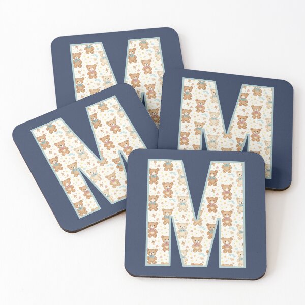 Item preview, Cute Teddy Bear Pattern Letter M Monogram designed and sold by rustyroofco.