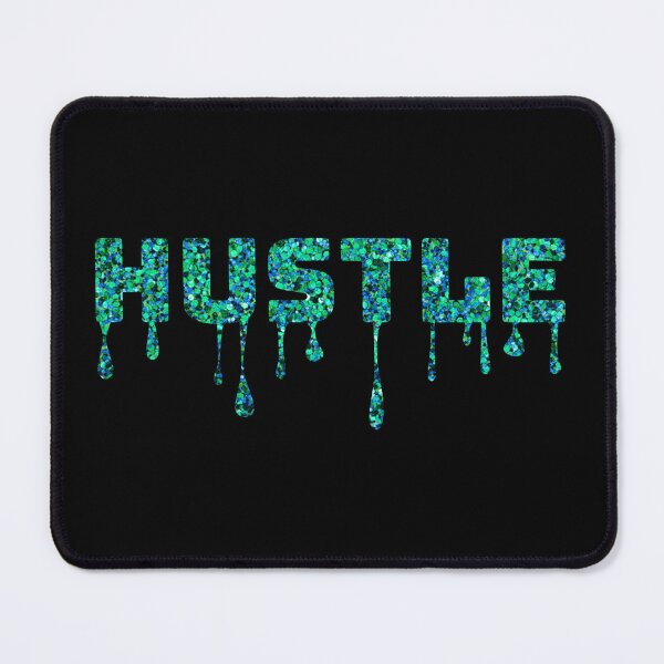 Item preview, Dripping Glitter Hustle Text – Motivational Teal Urban Design designed and sold by Dragonfly-10.