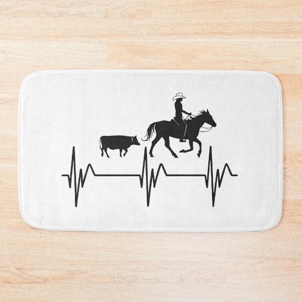 Item preview, Cutting Horse Heartbeat – Minimalist Cowboy & Steer Line Art Design designed and sold by VividOrganica.