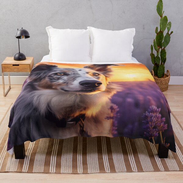 Item preview, Splendid Sunset and Lavender Fields with a Majestic Dog designed and sold by anytka.