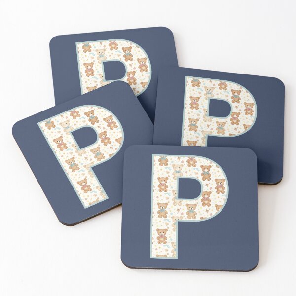 Item preview, Cute Teddy Bear Pattern Letter P Monogram designed and sold by rustyroofco.
