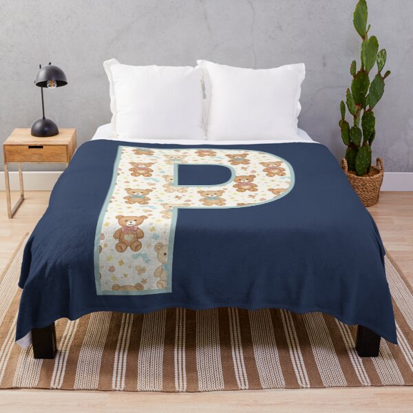Item preview, Cute Teddy Bear Pattern Letter P Monogram designed and sold by rustyroofco.