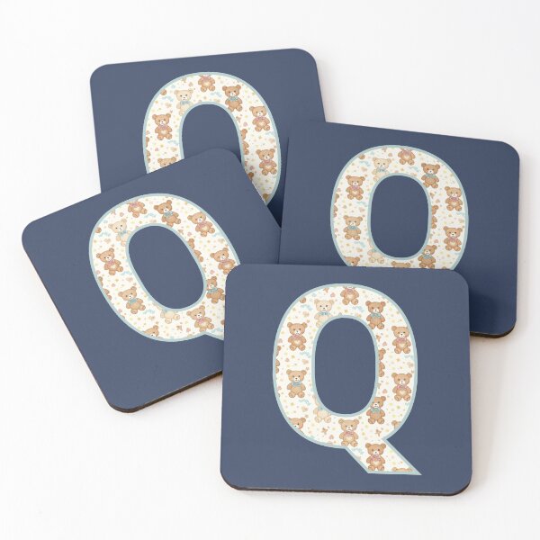 Item preview, Cute Teddy Bear Pattern Letter Q Monogram designed and sold by rustyroofco.