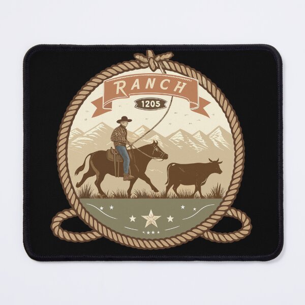 Item preview, Vintage Cutting Horse Badge – Western Cowboy Rodeo Logo Design designed and sold by VividOrganica.