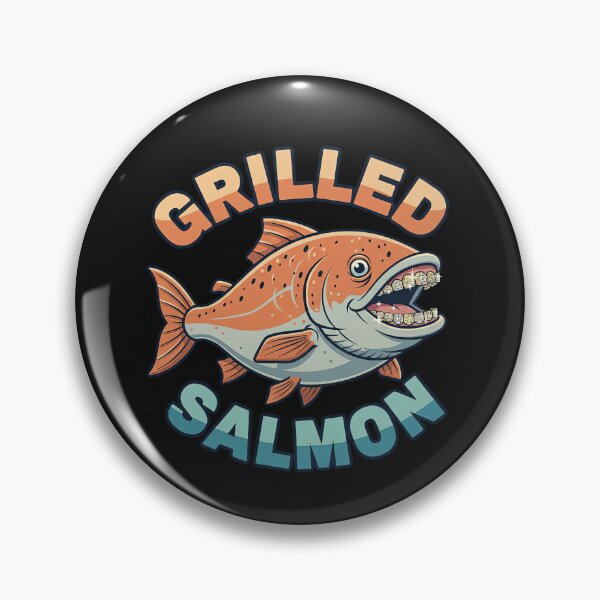 Item preview, Grilled Salmon Teeth Grills Punny Seafood Humor BBQ Fish designed and sold by elderberry.