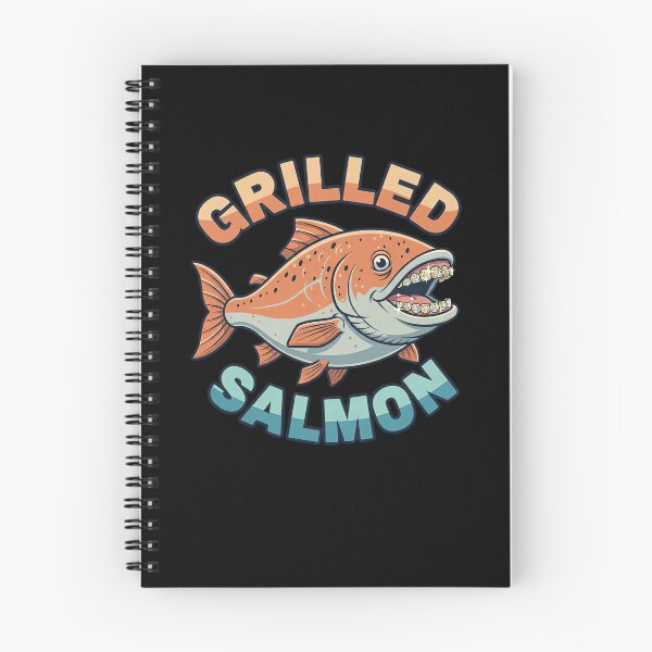 Item preview, Grilled Salmon Teeth Grills Punny Seafood Humor BBQ Fish designed and sold by elderberry.