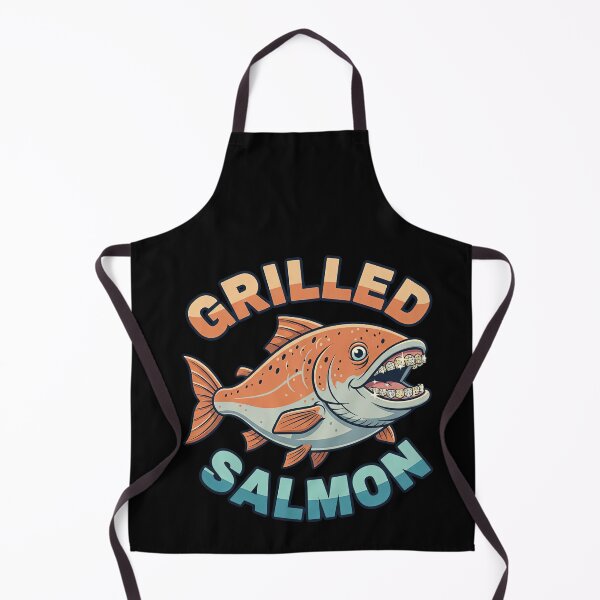Item preview, Grilled Salmon Teeth Grills Punny Seafood Humor BBQ Fish designed and sold by elderberry.
